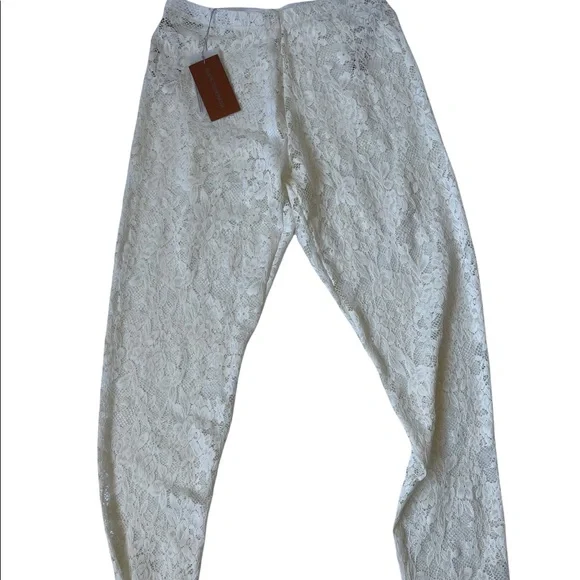 Silvia Tcherassi Farolillo Lace Leggings in Perla M